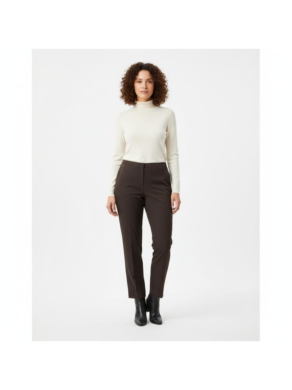 Lafayette 148 New York Bleeker Virgin Wool Brown Trousers Size 16